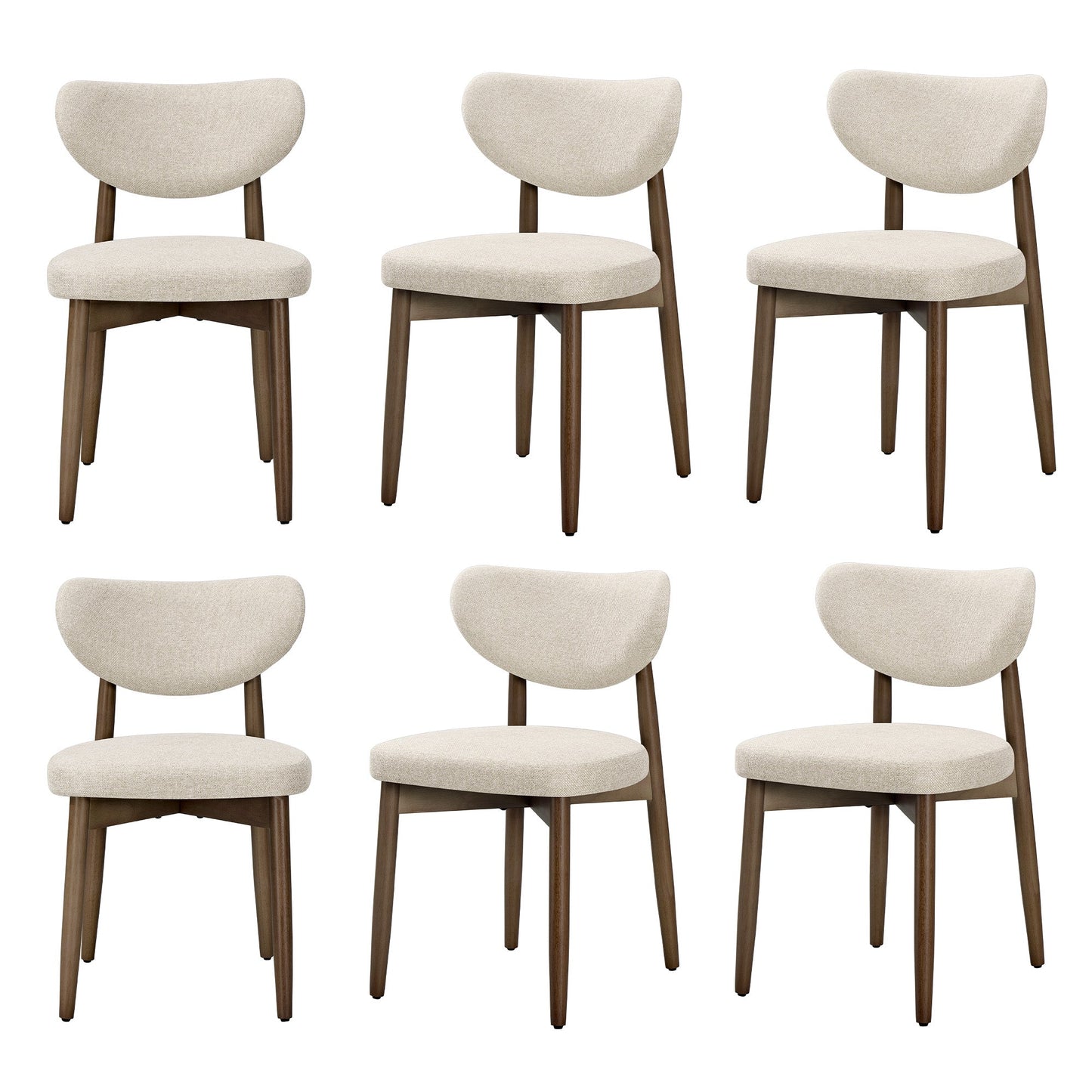 Wooden Dining Chairs Set of 2, Cappuccino Beige - image 44
