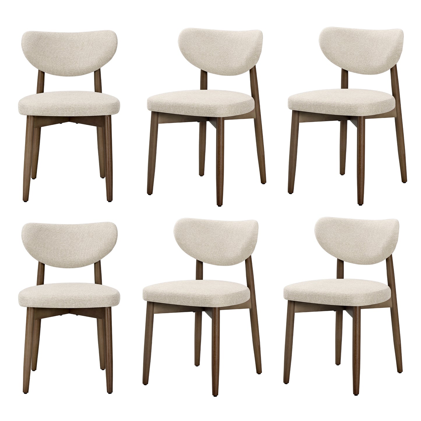 Wooden Dining Chairs Set of 2, Cappuccino Beige - image 31