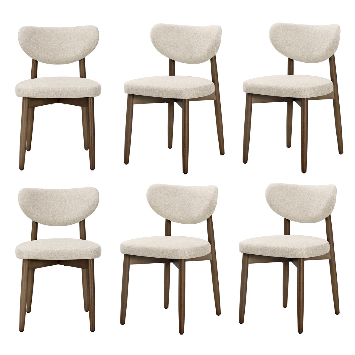 Wooden Dining Chairs Set of 2, Cappuccino Beige - image 31