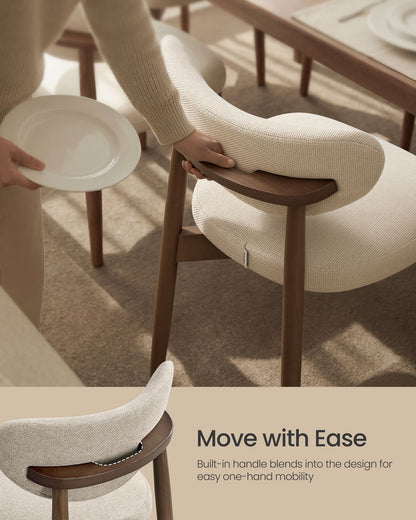 Wooden Dining Chairs Set of 2, Cappuccino Beige - image 4