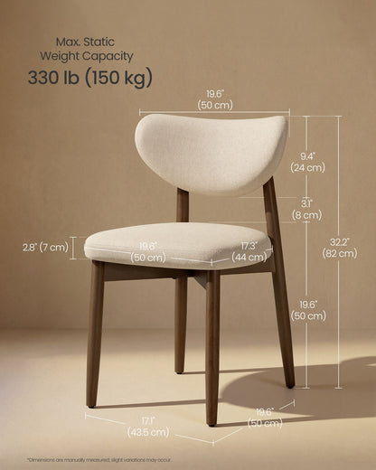 Wooden Dining Chairs Set of 2, Cappuccino Beige - image 5