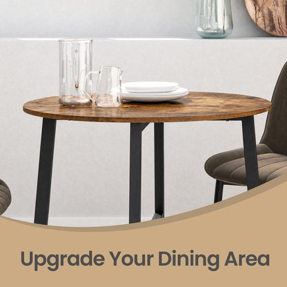 Round Dining Table, Industrial Table for Kitchen, Living Room, Rustic Brown and Black - image 6