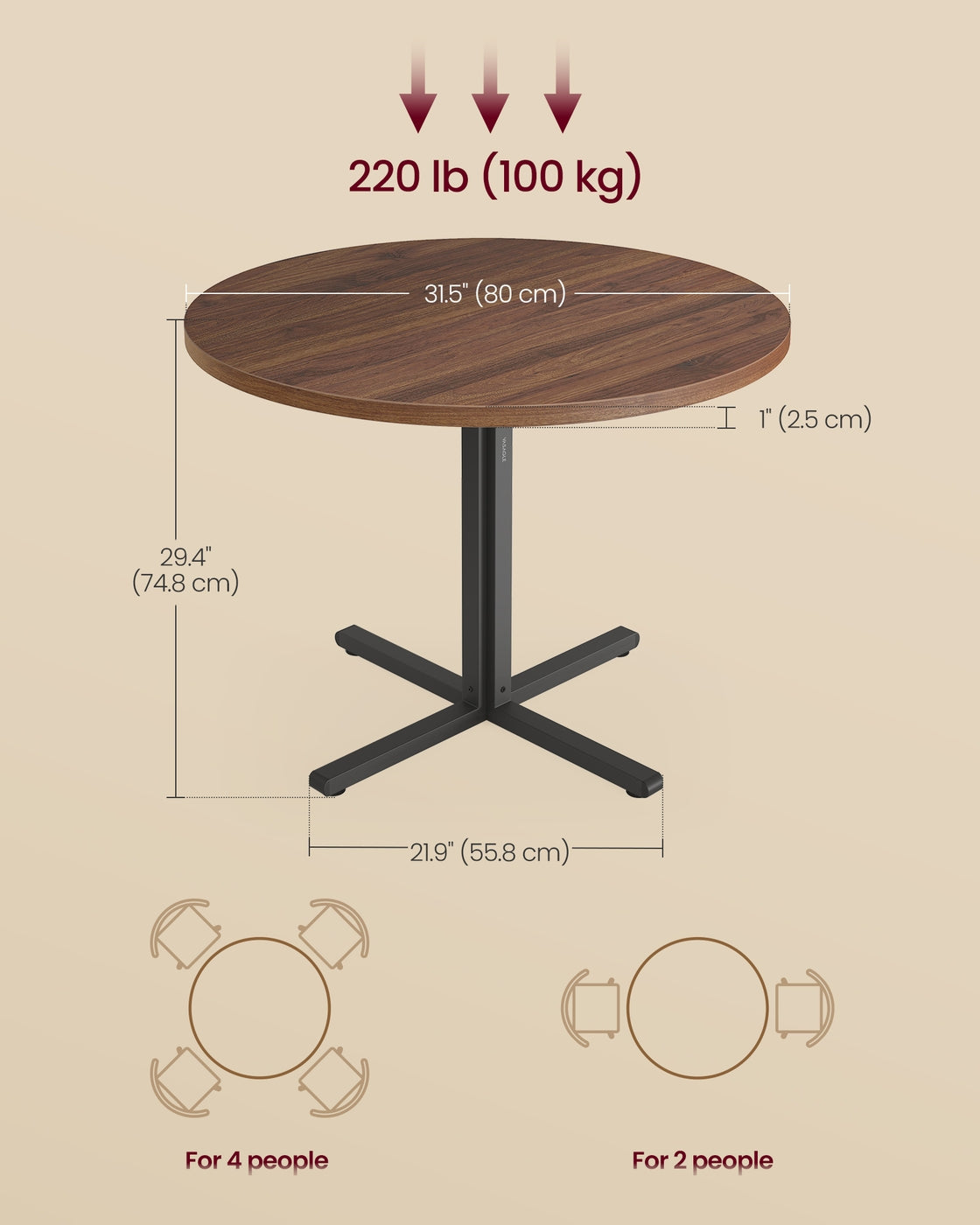Water-Resistant Dining Table for 4 People - image 3