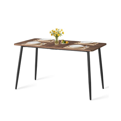 Dining Table Seats 4-6 People 75 x 140 x 75 cm Natural Walnut and Ink Black - image 1