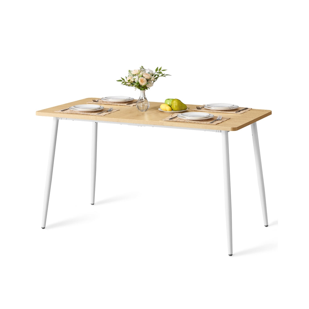 Dining Table Seats 4-6 People 75 x 140 x 75 cm Natural Walnut and Ink Black - image 7