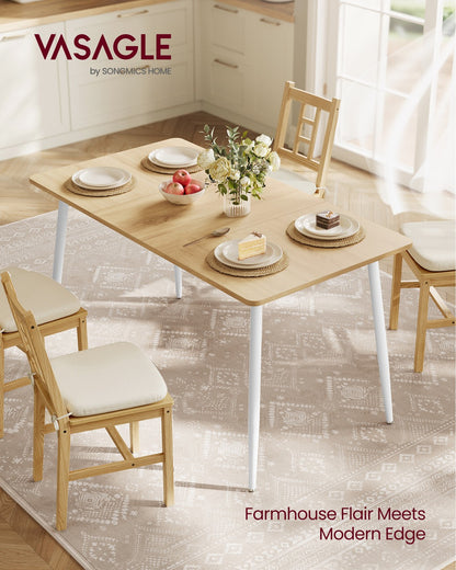Dining Table Seats 4-6 People 75 x 140 x 75 cm Natural Walnut and Ink Black - image 8
