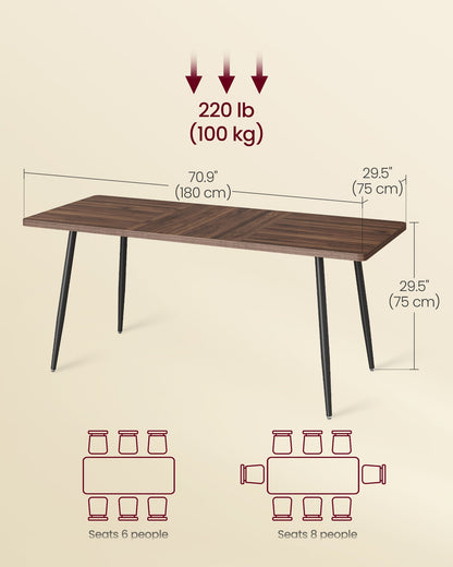 70.9" Dining Table for 6-8 People - image 6