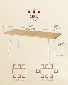 70.9" Dining Table for 6-8 People - image 5