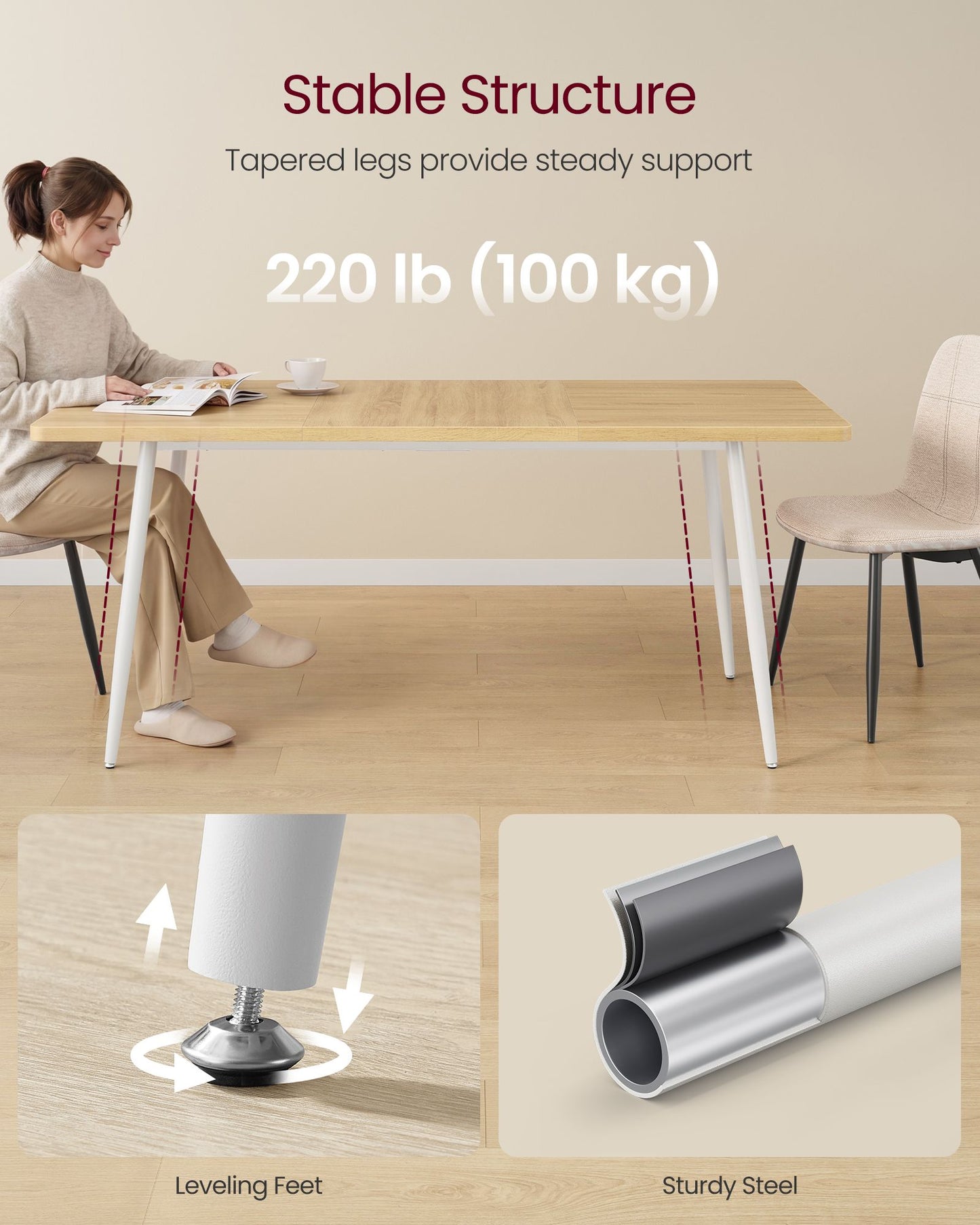 70.9" Dining Table for 6-8 People - image 4