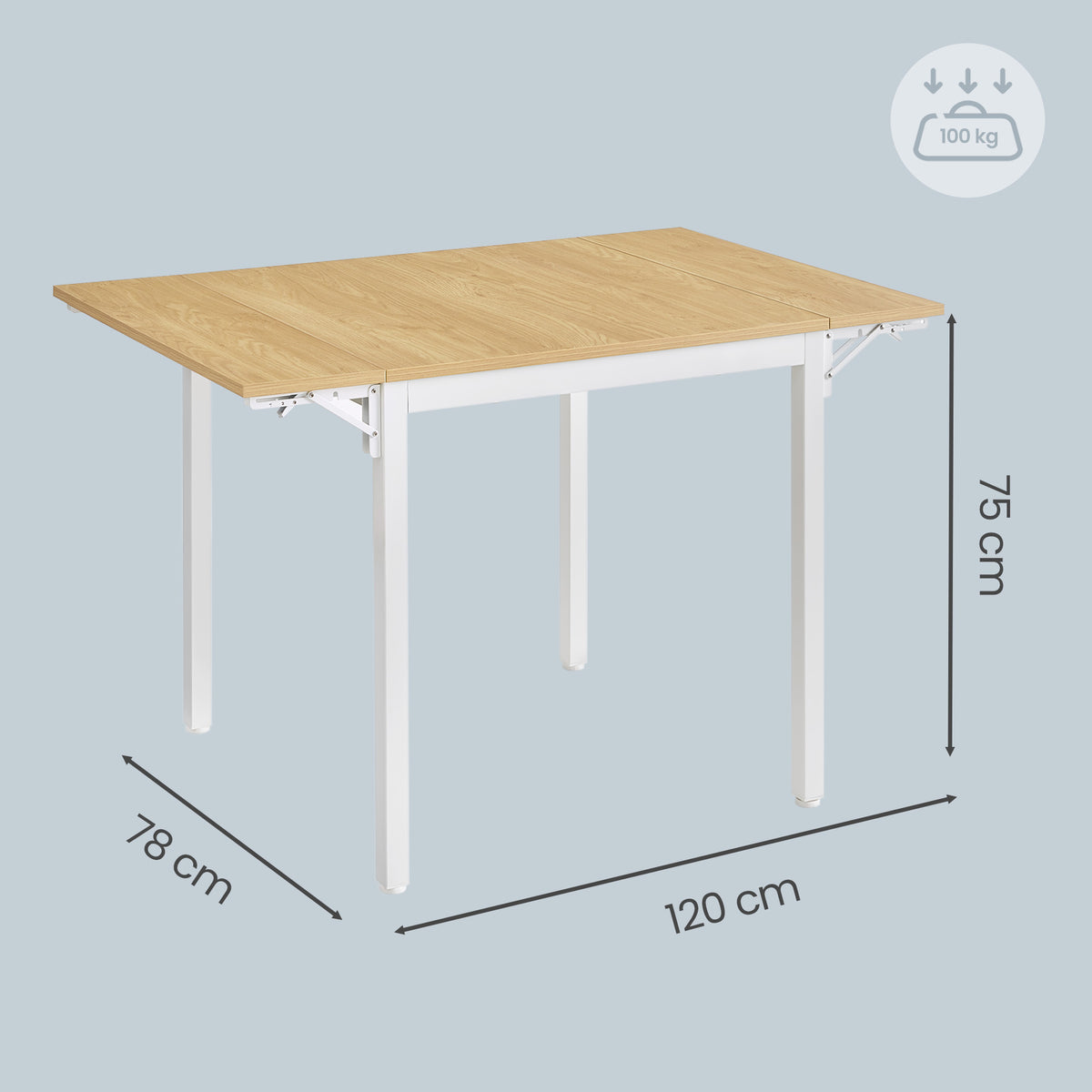 Folding Dining Table, Drop Leaf Extendable, for Small Spaces
