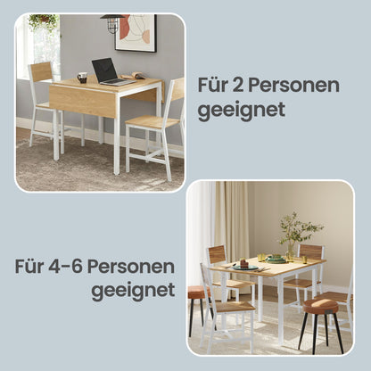 Folding Dining Table, Drop Leaf Extendable, for Small Spaces