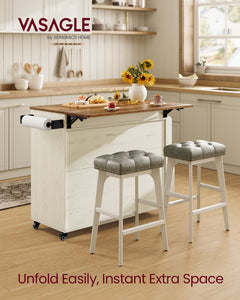 Mobile Kitchen Island with Drop Leaf, Portable Island with Spice Rack, Mobile Cart with Storage Cabinet - image 6