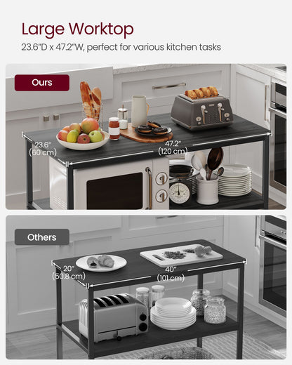47.2 Inches Kitchen Shelf with Large Worktop