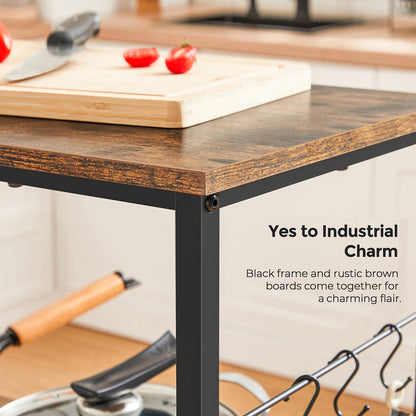 Bakers Rack with 3 Open Shelves and Metal Frame