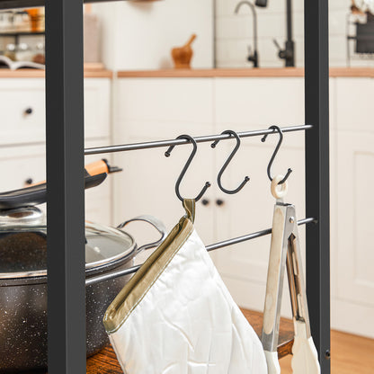 Bakers Rack with 3 Open Shelves and Metal Frame