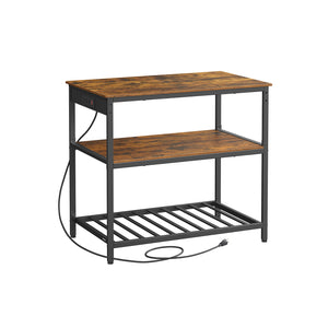 Kitchen Island with 3 Shelves