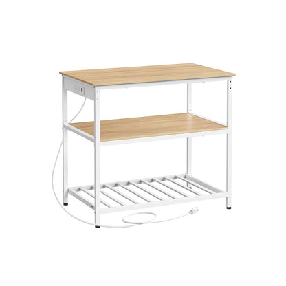 Kitchen Island with 3 Shelves