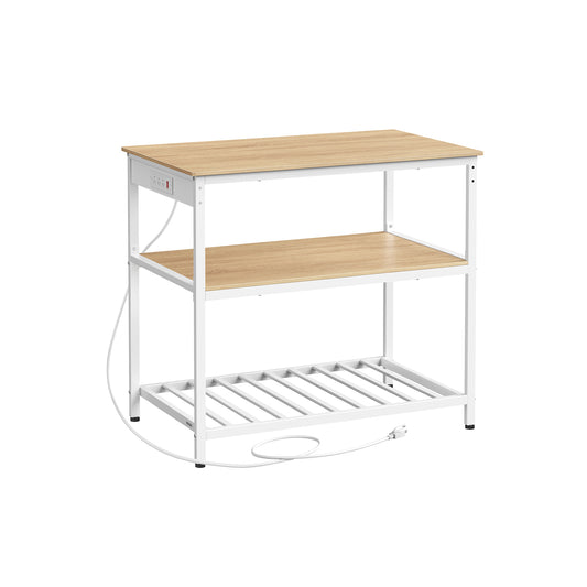 Kitchen Island with 3 Shelves