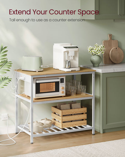 Kitchen Island with 3 Shelves