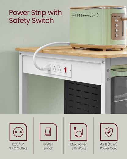 Kitchen Island with 3 Shelves