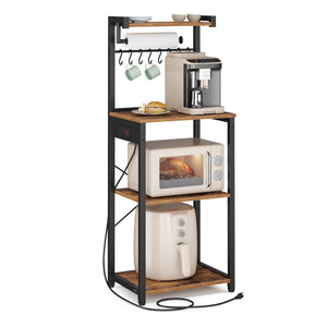 Kitchen Bakers Rack with Power Outlet - Cloud White - image 11