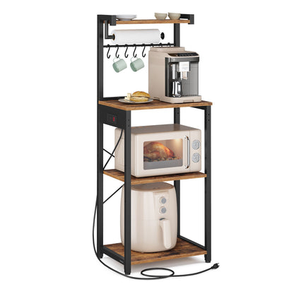 Kitchen Bakers Rack with Power Outlet - Cloud White - image 1