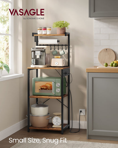Kitchen Bakers Rack with Power Outlet - Cloud White - image 2