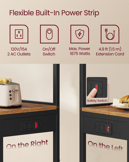 Kitchen Bakers Rack with Power Outlet - Cloud White - image 3