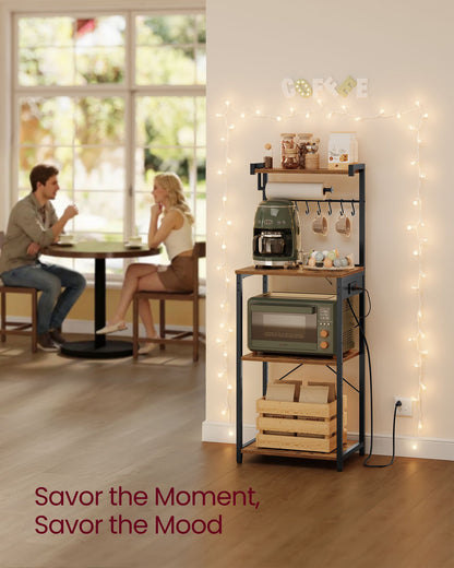 Kitchen Bakers Rack with Power Outlet - Cloud White - image 5