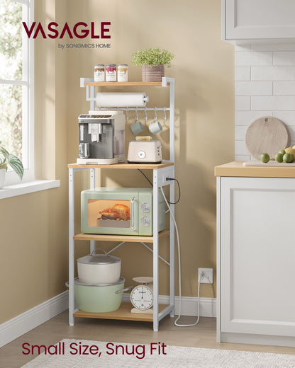 Kitchen Bakers Rack with Power Outlet - Cloud White - image 7