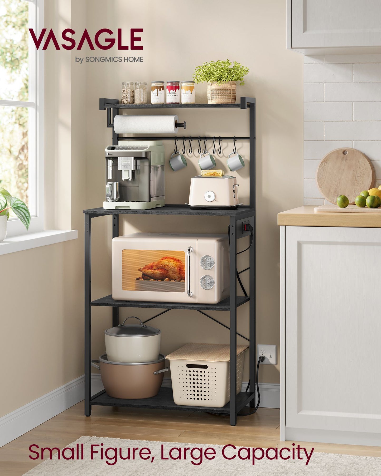BARNET Collection - Kitchen Bakers Rack with Power Outlet - image 2