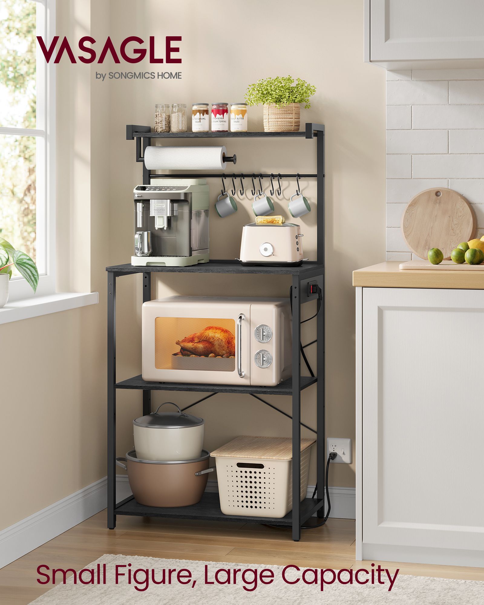 BARNET Collection - Kitchen Bakers Rack with Power Outlet - image 2