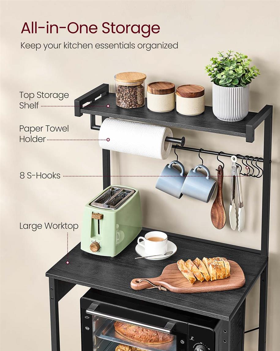 Kitchen Bakers Rack with Power Outlet