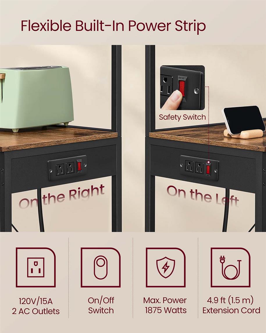 Kitchen Bakers Rack with Power Outlet