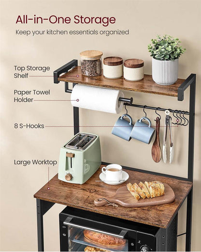 Kitchen Bakers Rack with Power Outlet