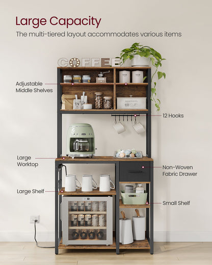Bakers Rack with Charging Station