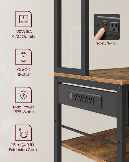 Bakers Rack with Charging Station