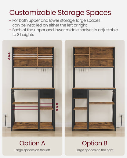 Bakers Rack with Charging Station