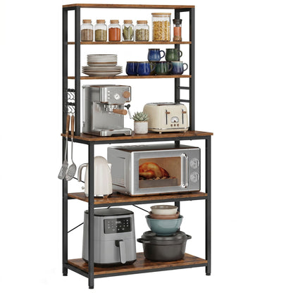 Industrial-Style Kitchen Storage Unit, 40 x 60 x 167 cm, Brown - image 9