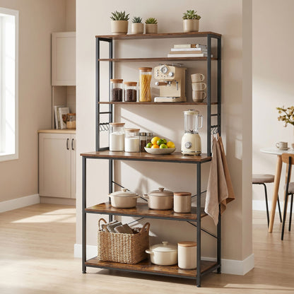 Industrial-Style Kitchen Storage Unit, 40 x 60 x 167 cm, Brown - image 11