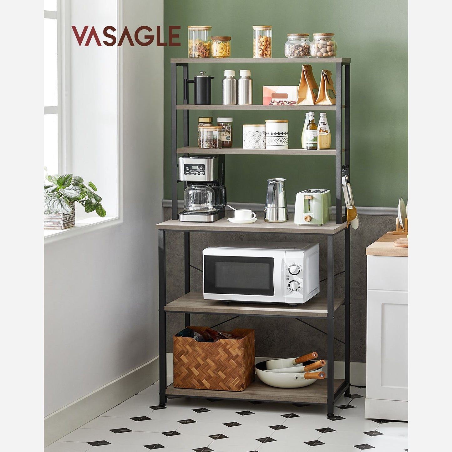 31.5 Inches Baker's Rack for Kitchen with Storage