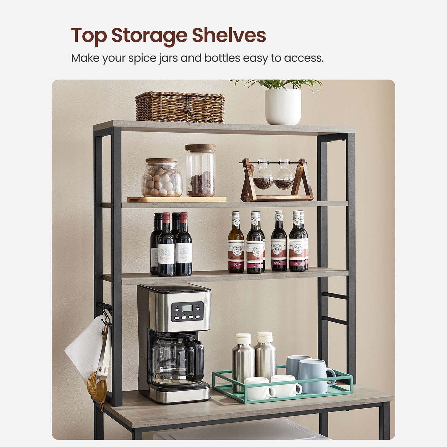 31.5 Inches Baker's Rack for Kitchen with Storage