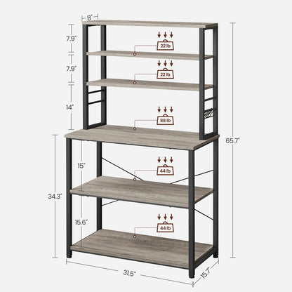 31.5 Inches Baker's Rack for Kitchen with Storage