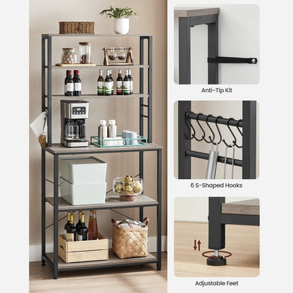 31.5 Inches Baker's Rack for Kitchen with Storage