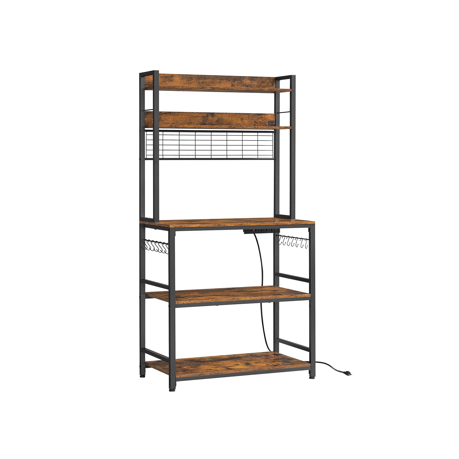 Hutch Bakers Rack with Power Outlet