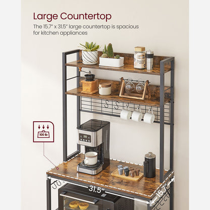 Hutch Bakers Rack with Power Outlet - HWLEXTRA 