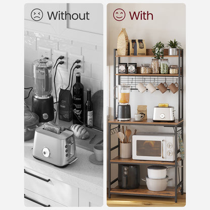 Hutch Bakers Rack with Power Outlet - HWLEXTRA 
