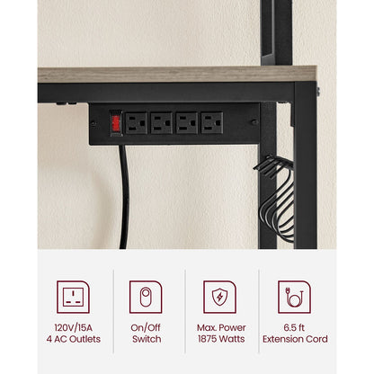 Hutch Bakers Rack with Power Outlet - HWLEXTRA 