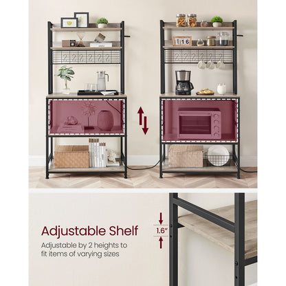 Hutch Bakers Rack with Power Outlet - HWLEXTRA 