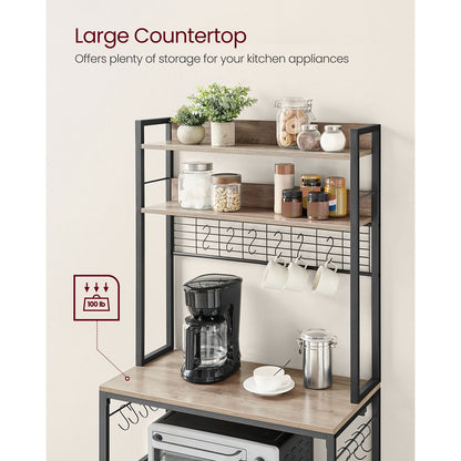 Hutch Bakers Rack with Power Outlet - HWLEXTRA 